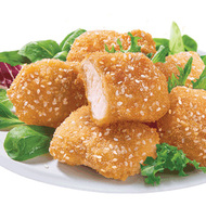 Chicken meat nuggets in sesame