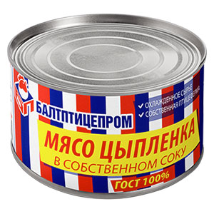 Мясо цыпленка в собственном соку ГОСТ 28589-2014