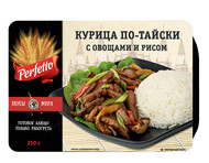 Курица по-тайски с овощами и рисом