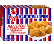 Chicken meat nuggets are crispy